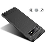 Husa pentru Samsung Galaxy S10 4G, Techsuit Carbon Silicone, negru