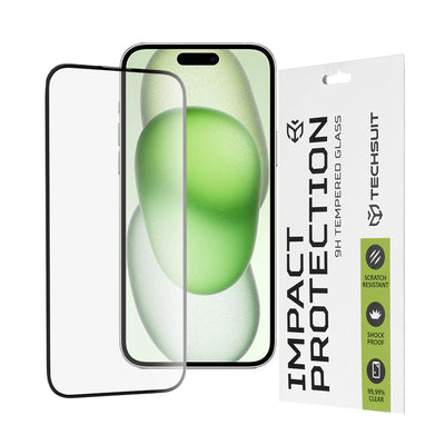 Folie de protectie pentru iPhone 15 Plus, Techsuit 111D Full Cover / Full Glue Glass