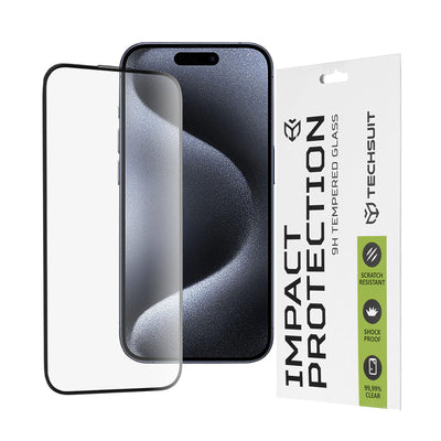 Folie de protectie pentru iPhone 15 Pro, Techsuit 111D Full Cover / Full Glue Glass