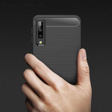 Husa pentru Samsung Galaxy A7 2018, Techsuit Carbon Silicone, negru