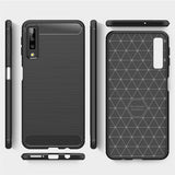 Husa pentru Samsung Galaxy A7 2018, Techsuit Carbon Silicone, negru