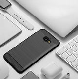 Husa pentru Samsung Galaxy J4 Plus, Techsuit Carbon Silicone, negru