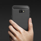 Husa pentru Samsung Galaxy J4 Plus, Techsuit Carbon Silicone, negru