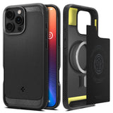 Husa pentru iPhone 16 Pro, Spigen Rugged Armor MagSafe (ACS08115), negru