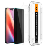 Folie de protectie pentru iPhone 15, Spigen (2 pack) Glas.tR EZ-FIT (AGL06905)