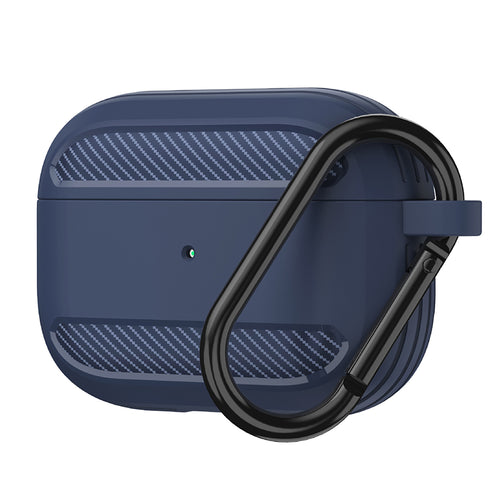 Husa casti pentru AirPods 3, Techsuit Carbon Silicone Navy, alb