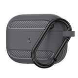 Husa casti pentru AirPods 3, Techsuit Carbon Silicone, gri