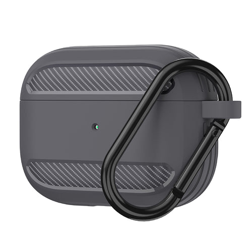Husa casti pentru AirPods 3, Techsuit Carbon Silicone, gri