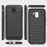 Husa pentru Samsung Galaxy J6 2018, Techsuit Carbon Silicone, negru