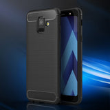 Husa pentru Samsung Galaxy A6 2018, Techsuit Carbon Silicone, negru