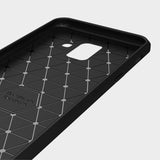 Husa pentru Samsung Galaxy A6 2018, Techsuit Carbon Silicone, negru