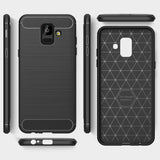 Husa pentru Samsung Galaxy A6 2018, Techsuit Carbon Silicone, negru