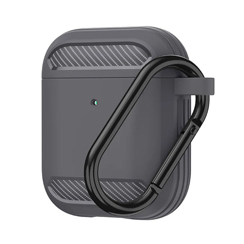 Husa casti pentru AirPods Pro 1/2, Techsuit Carbon Silicone, gri