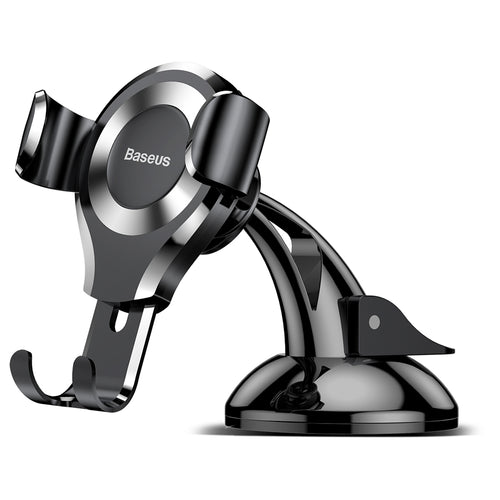 Suport auto Baseus Osculum (Suyl-XP0S), Gravity Prindere pentru Bord, Parbriz, 360A° Rotativ, Ventuza Clema, negru;argintiu