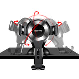 Suport auto Baseus Osculum (Suyl-XP0S), Gravity Prindere pentru Bord, Parbriz, 360A° Rotativ, Ventuza Clema, negru;argintiu