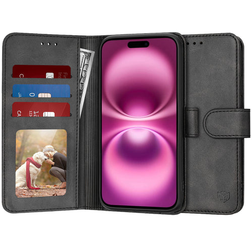 Husa pentru iPhone 16 Plus, Techsuit Diary Book, negru