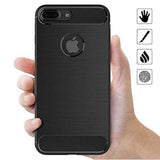 Husa pentru iPhone 8 Plus, Techsuit Carbon Silicone, albastru