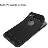 Husa pentru iPhone 7 Plus, Techsuit Carbon Silicone, albastru