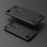 Husa pentru iPhone 7, Techsuit Carbon Silicone, albastru