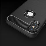 Husa pentru iPhone X, iPhone 10, Techsuit Carbon Silicone, albastru