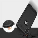 Husa pentru iPhone X, iPhone 10, Techsuit Carbon Silicone, albastru