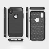 Husa pentru iPhone X, iPhone 10, Techsuit Carbon Silicone, albastru
