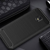 Husa pentru Samsung Galaxy J7 2017, Techsuit Carbon Silicone, negru
