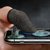 Hoco (2 pack) Mobile Gaming Finger Sleeve Phantom (GM4), pentru Peaceful Elite, King of Glory, Call of Duty, Black / Argintiu