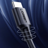 Cablu UGREEN de date US286 (10306), USB-C to USB-C, 3A, 480Mbps, 60W, 2m, negru