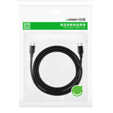 Cablu UGREEN de date US286 (10306), USB-C to USB-C, 3A, 480Mbps, 60W, 2m, negru