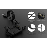 Incarcator wireless Techsuit SmartWatch Wireless Cablu de incarcare (TGC5), pentru Garmin Fenix 3 / 3 HR / 3 Sapphire cu Suport de birou, 1m, negru