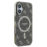 Husa pentru iPhone 16 Plus, Guess IML 4G Background MagSafe (GUHMP16MH4DTEW), maro