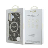 Husa pentru iPhone 16 Plus, Guess IML 4G Background MagSafe (GUHMP16MH4DTEW), maro