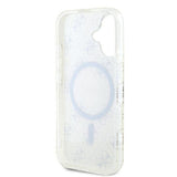 Husa pentru iPhone 16 Plus, Guess IML 4G Background MagSafe (GUHMP16MH4DTEH), alb
