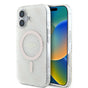 Husa pentru iPhone 16 Plus, Guess IML 4G Background MagSafe (GUHMP16MH4DTEH), alb