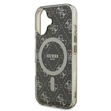 Husa pentru iPhone 16, Guess IML 4G Background MagSafe (GUHMP16SH4DTEW), maro