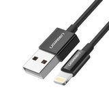 Cablu UGREEN de date (80823), USB to Lightning MFi, 2.4A, 2m, negru