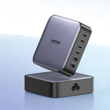 Statie de incarcare UGREEN CD271 (40914), Desktop Charger GaN 4x Type-C, 2x USB, 200W, gri