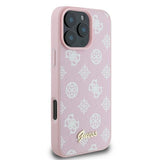 Husa pentru iPhone 16 Pro, Guess Peony Script MagSafe (GUHMP16LPGPYSP), roz