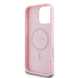 Husa pentru iPhone 16 Pro, Guess Peony Script MagSafe (GUHMP16LPGPYSP), roz