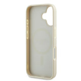 Husa pentru iPhone 16, Guess Grained Gold Ring MagSafe (GUHMP16SPGHSMME), bej