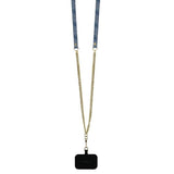 Husa pentru iPhone 16 Pro Max, Guess Leather Metal Logo Strass Crossbody (GUHCP16XP4TDSCPB), albastru