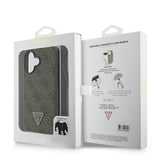 Husa pentru iPhone 16, Guess Leather Metal Logo Strass Crossbody (GUHCP16SP4TDSCPW), maro