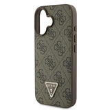 Husa pentru iPhone 16, Guess Leather Metal Logo Strass Crossbody (GUHCP16SP4TDSCPW), maro