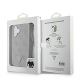 Husa pentru iPhone 16, Guess Leather Metal Logo Strass Crossbody (GUHCP16SP4TDSCPB), albastru