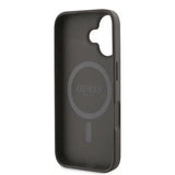 Husa pentru iPhone 16, Guess 4G Ring Classic Logo MagSafe (GUHMP16SG4GFRW), maro