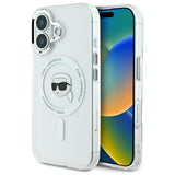 Husa pentru iPhone 16, Karl Lagerfeld IML MagSafe (KLHMP16SHLSKIH), alb