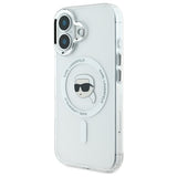 Husa pentru iPhone 16, Karl Lagerfeld IML MagSafe (KLHMP16SHLSKIH), alb