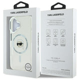 Husa pentru iPhone 16, Karl Lagerfeld IML MagSafe (KLHMP16SHLSKIH), alb