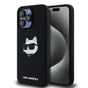 Husa pentru iPhone 15 Pro Max, Karl Lagerfeld Silicone MagSafe (KLHMP15XSCHPPLK), negru